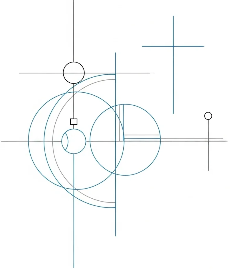 Abstract representation of a blueprint or template with details hidden