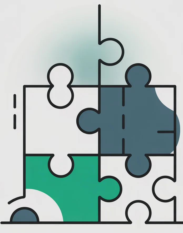 puzzle pieces representing software units being tested individually