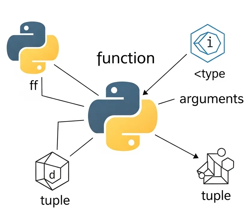 Python function receiving multiple arguments of different types being packed into a tuple