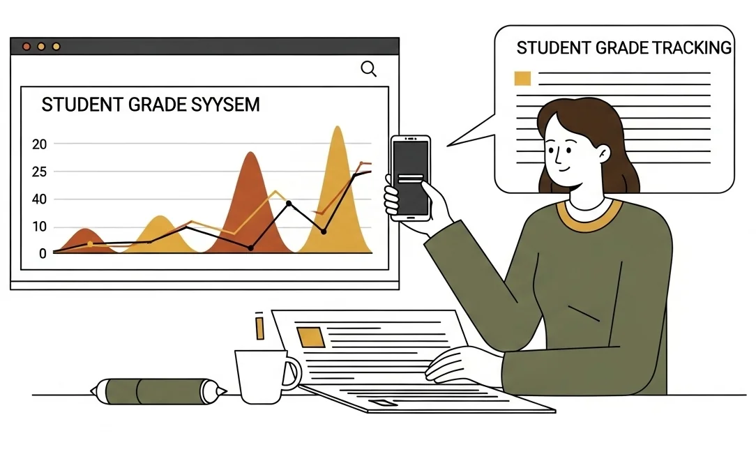Student grade tracking system with data visualization